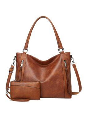 Hobo Bags for Women Set with Wallet Vegan Leather Shoulder Bag Crossbody